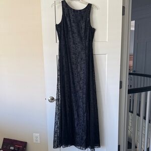 Betsy & Adam Black Lace Maxi Dress